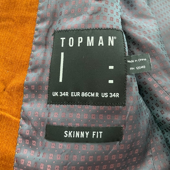 Topman 2-piece Copper Corduroy Suit Jacket & Pants - Picture 3 of 9